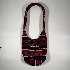 Roatan Burgundy Patterned Shoulder Bag Aztec Print